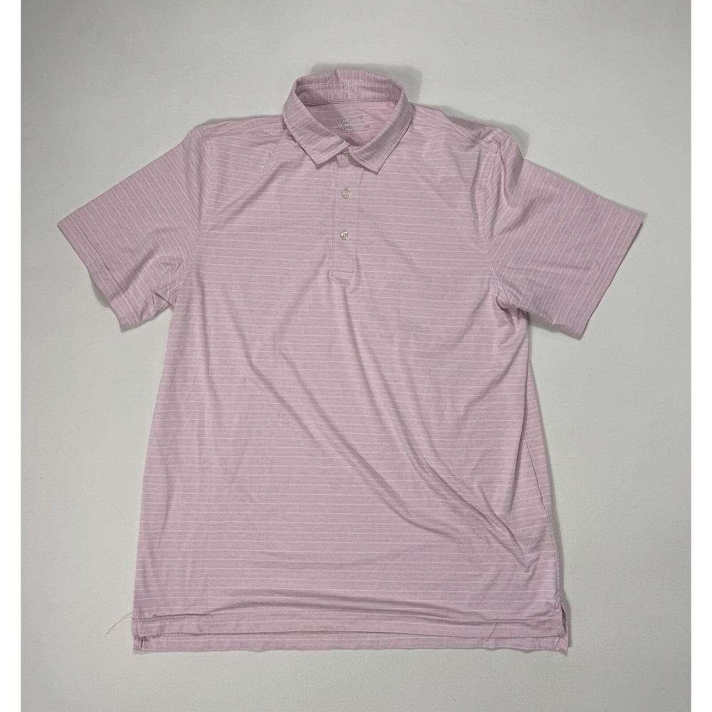 Vineyard Vines Palmero Polo Shirt Brrr Men Large Pink Striped Performance Golf
